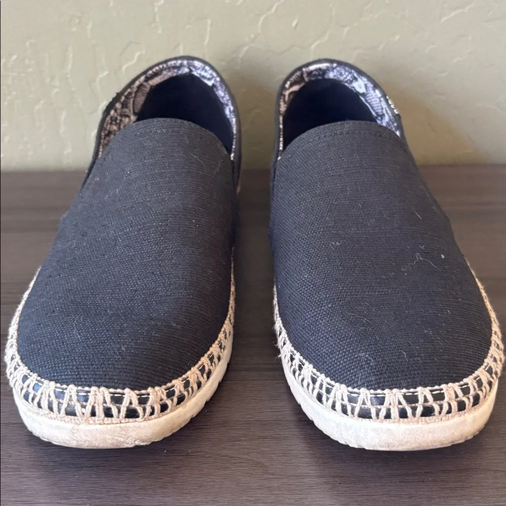 BOBS by Skechers‎ Bobs Black Flexpadrille Flat Loafer Twin Gore Slip On Size 9.5